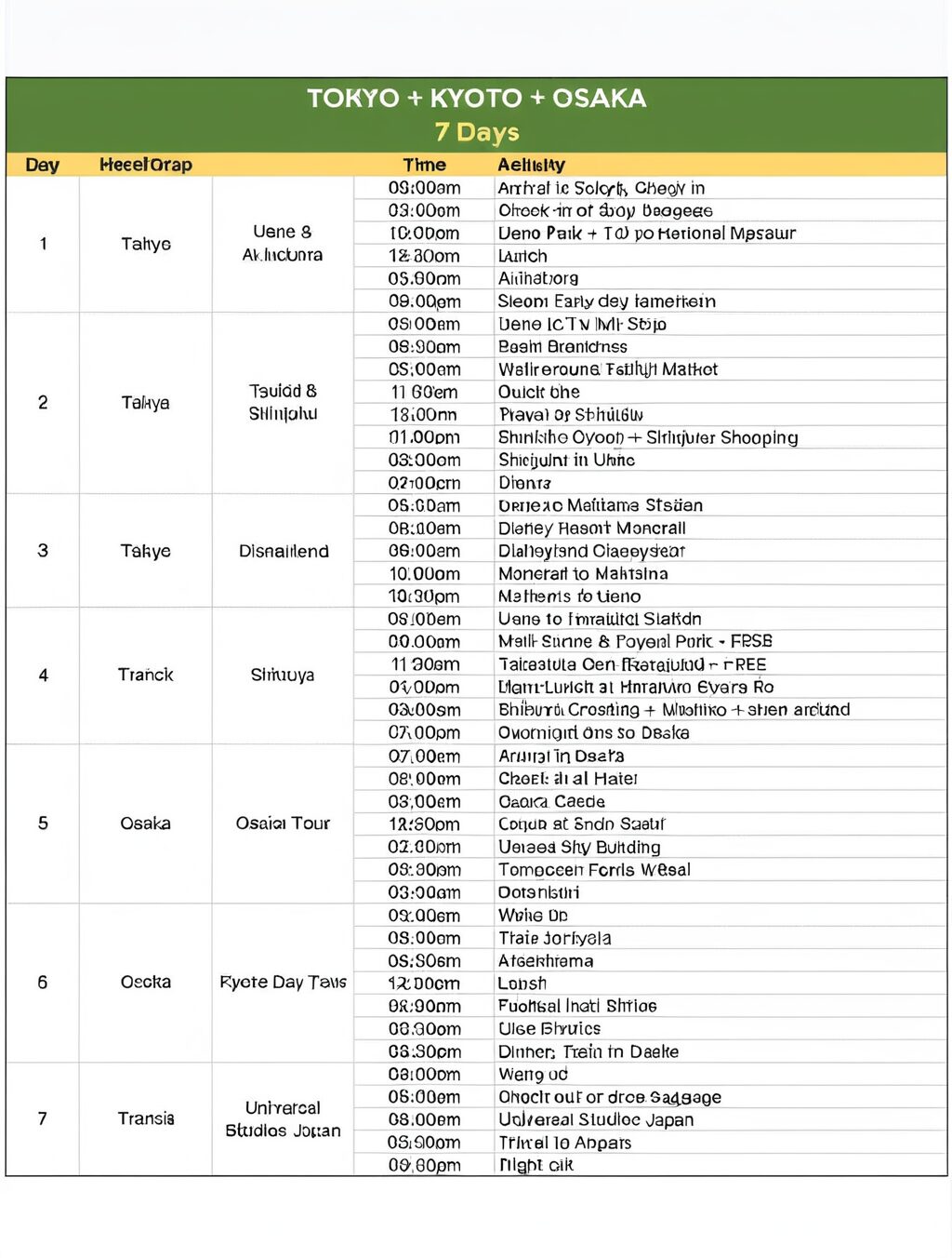 11 day japan itinerary