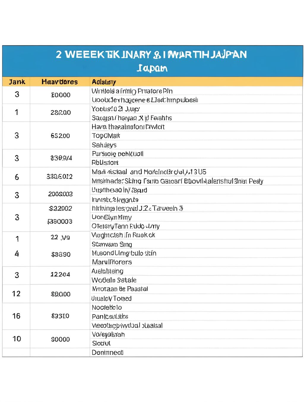 2 week itinerary japan budget