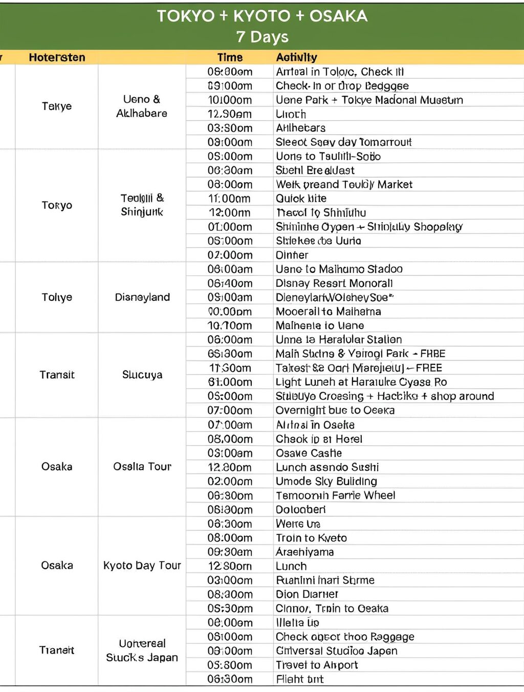 2 week itinerary japan budget