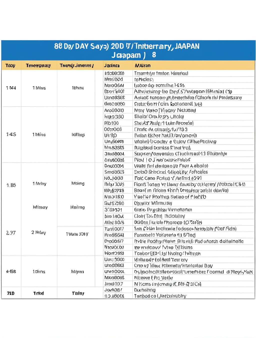 8 day itinerary japan