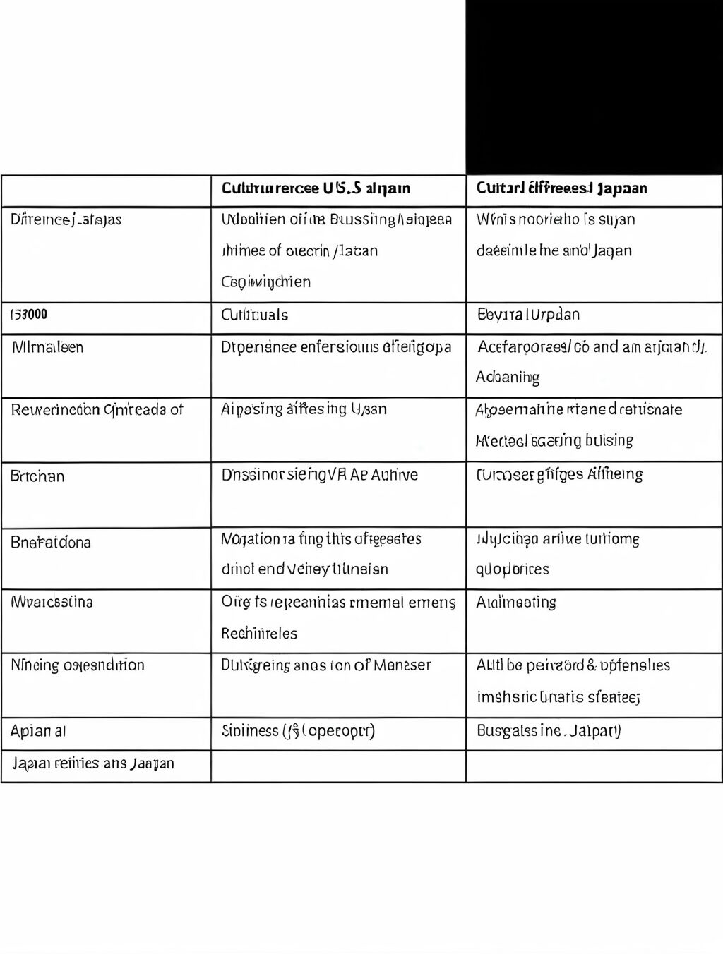cultural differences between us and japan in business