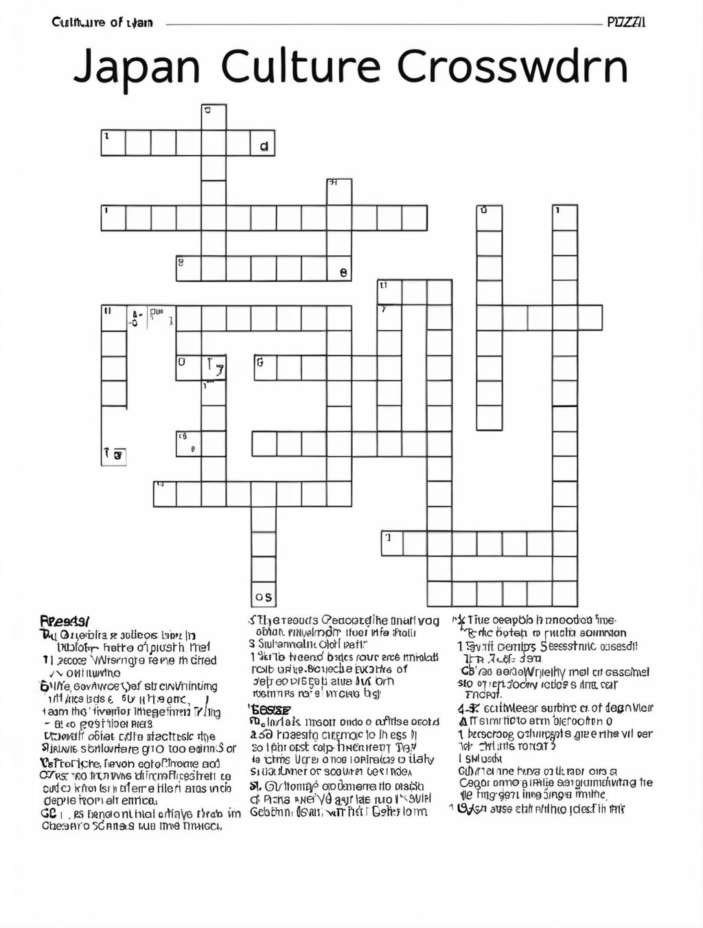 culture of cuteness in japan crossword puzzle clue