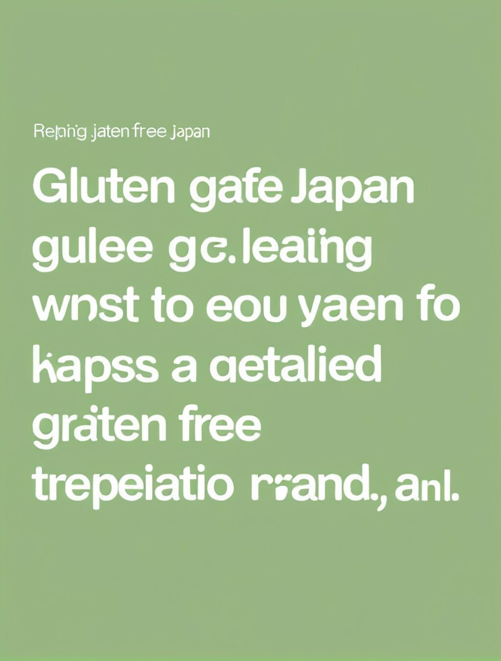 eating gluten free in japan reddit