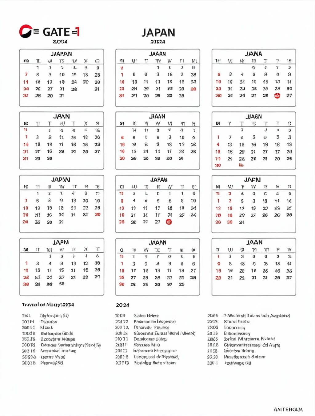 gate 1 travel japan 2024 schedule