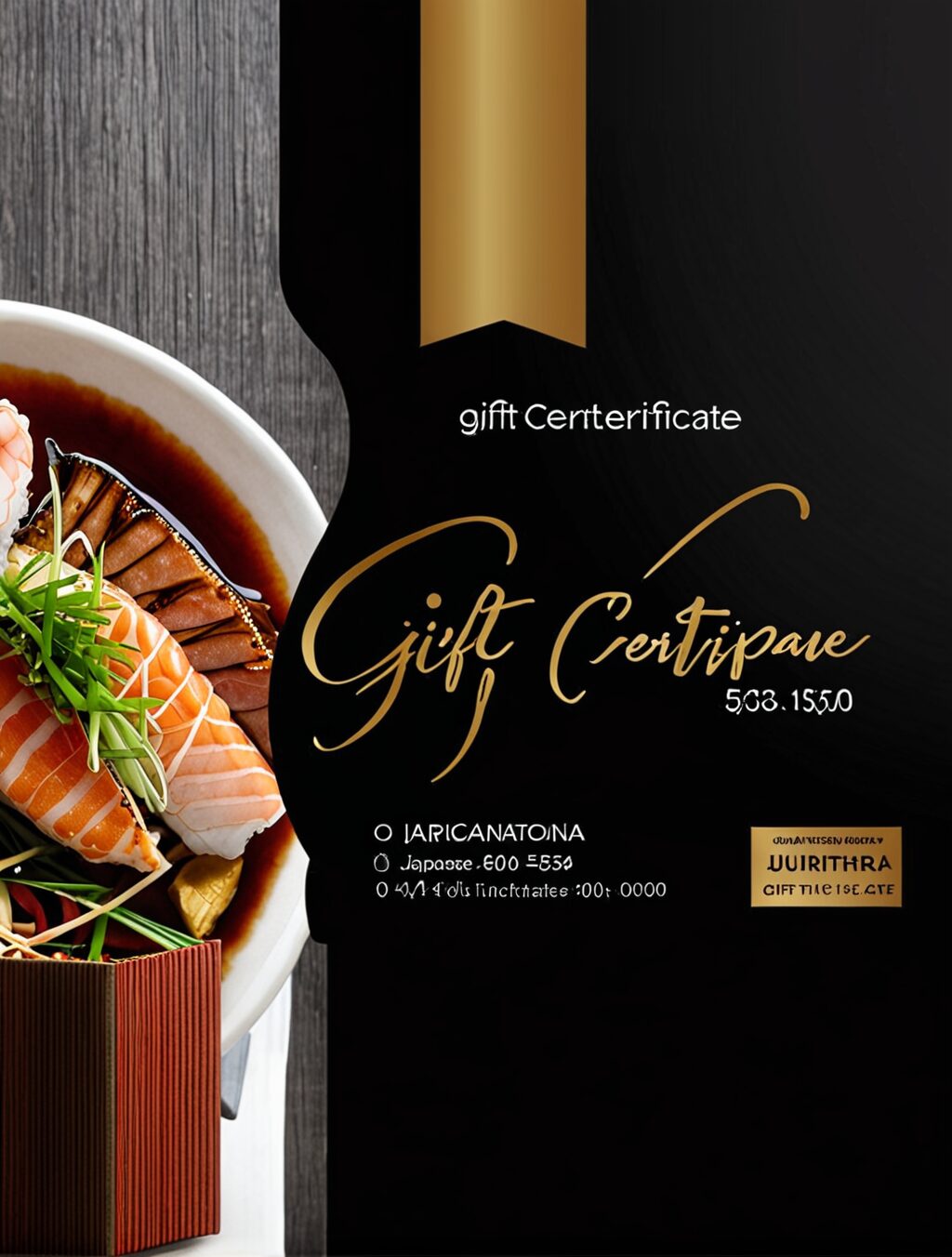gift certificate japanese restaurant