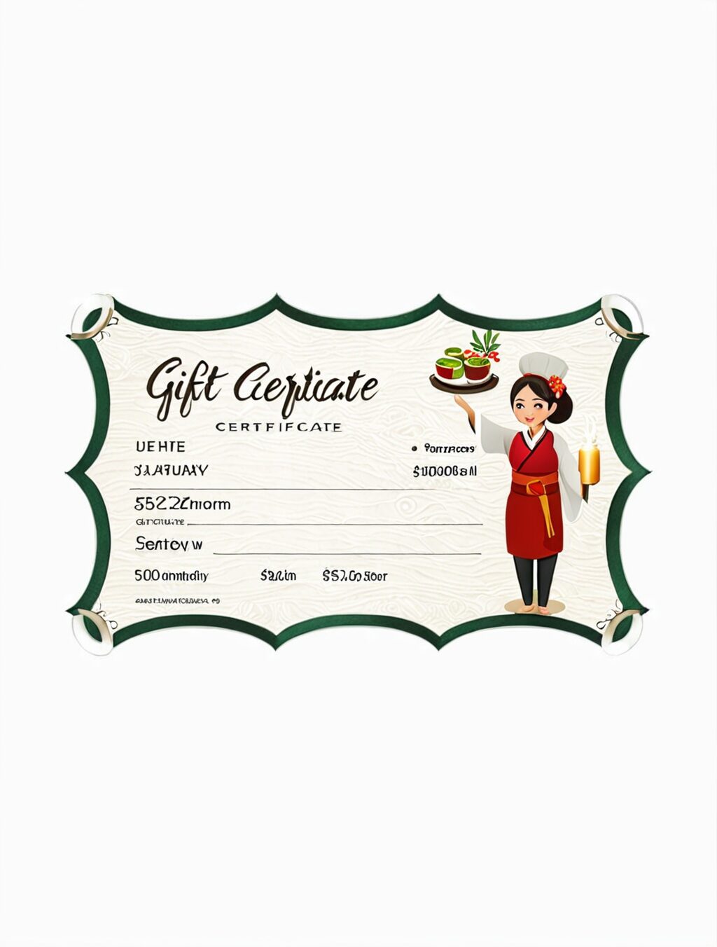 gift certificate japanese restaurant