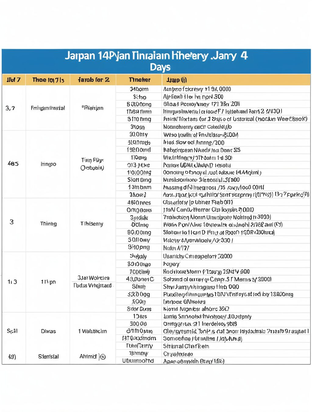 japan itinerary 4 days