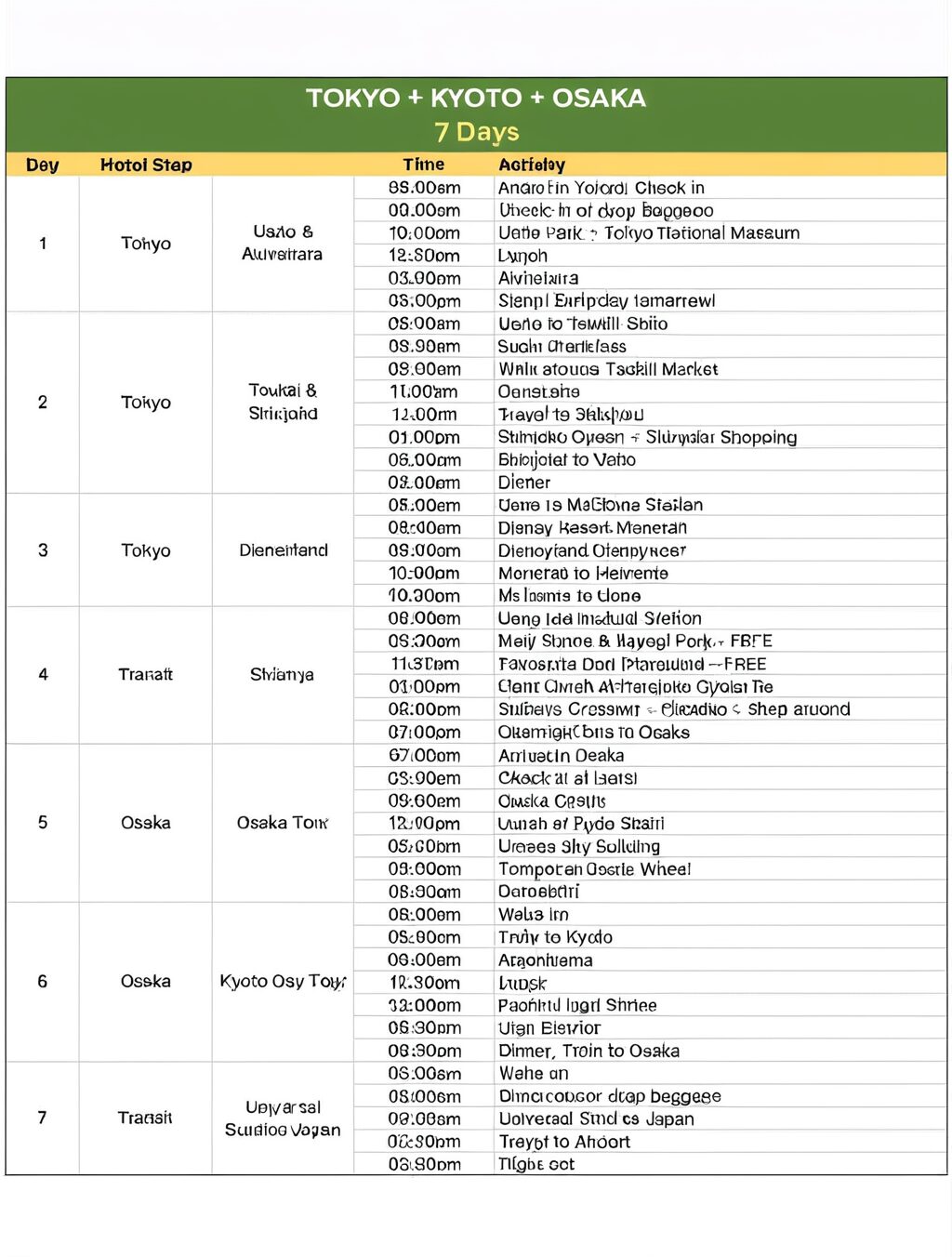 japan osaka kyoto tokyo itinerary