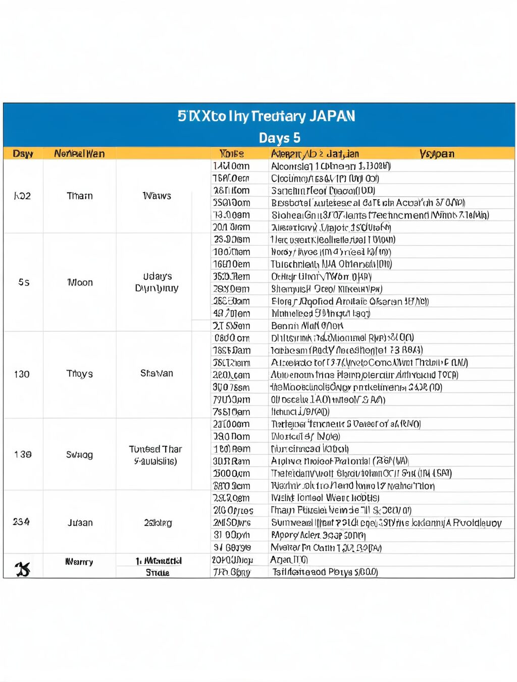 japan travel itinerary 5 days