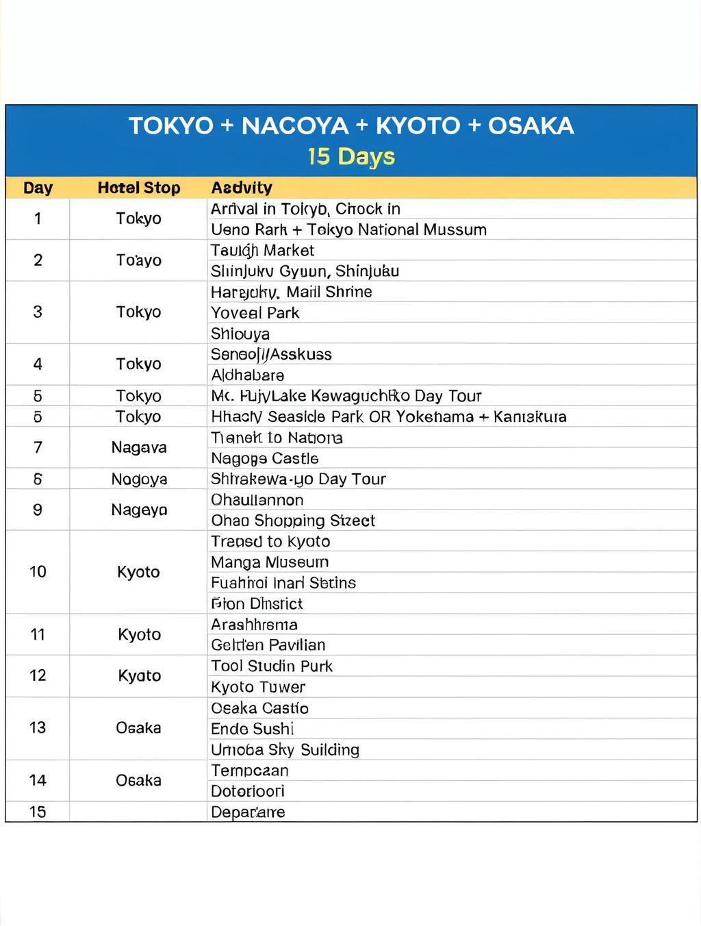japan winter itinerary 5 days