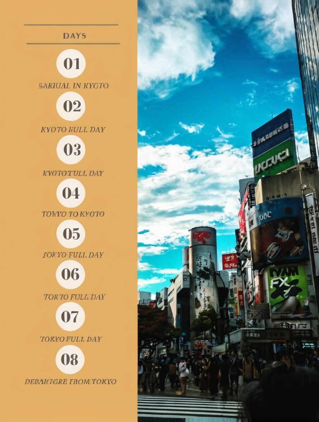 one week itinerary japan