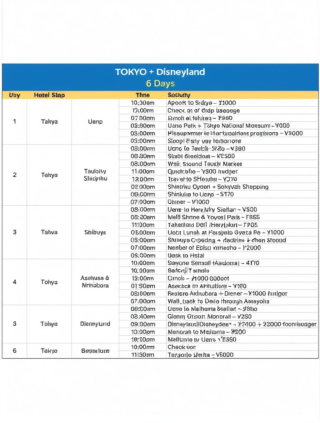 sample japan itinerary for visa 2023