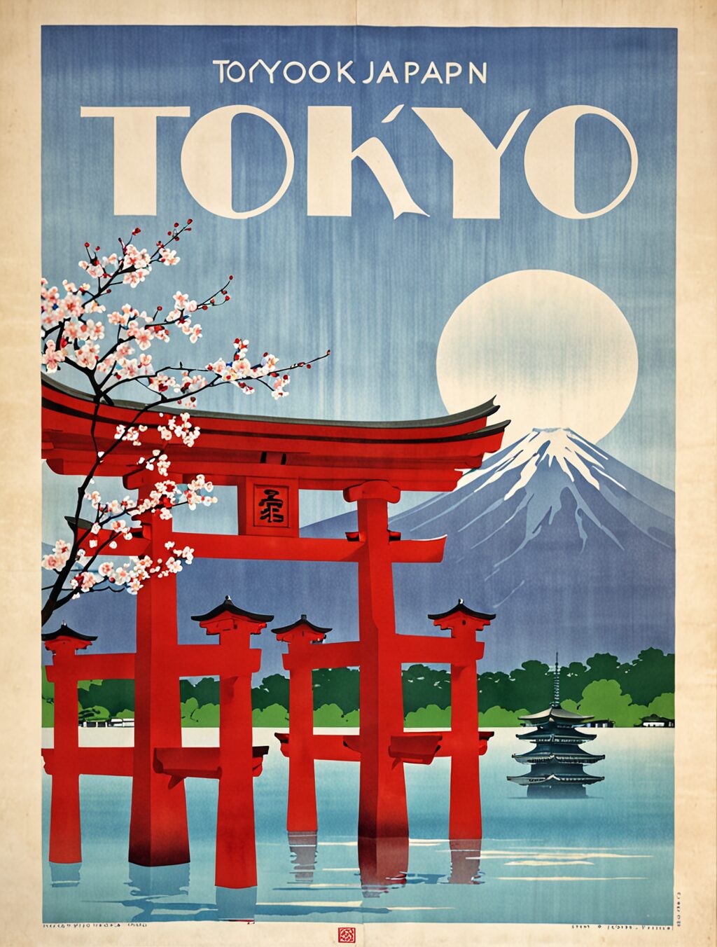 tokyo japan travel poster