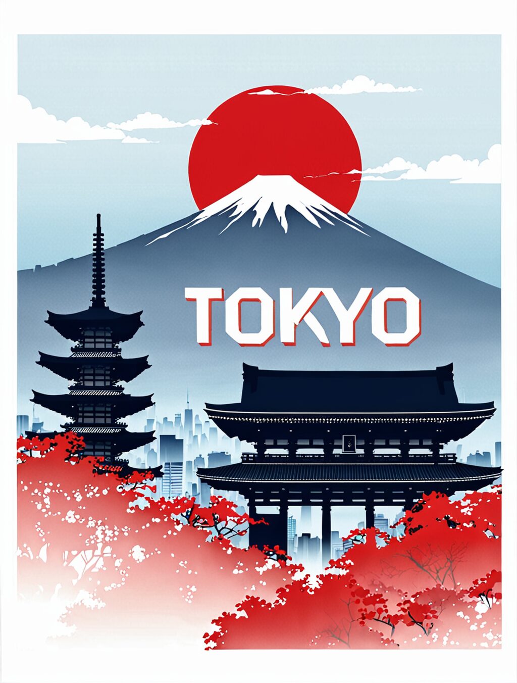 tokyo japan travel poster
