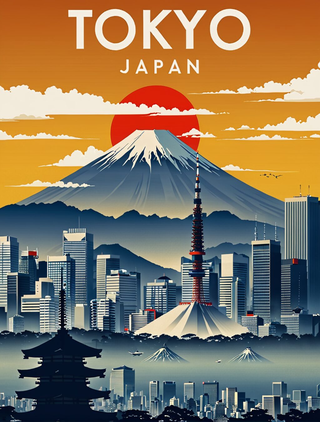 tokyo japan travel poster