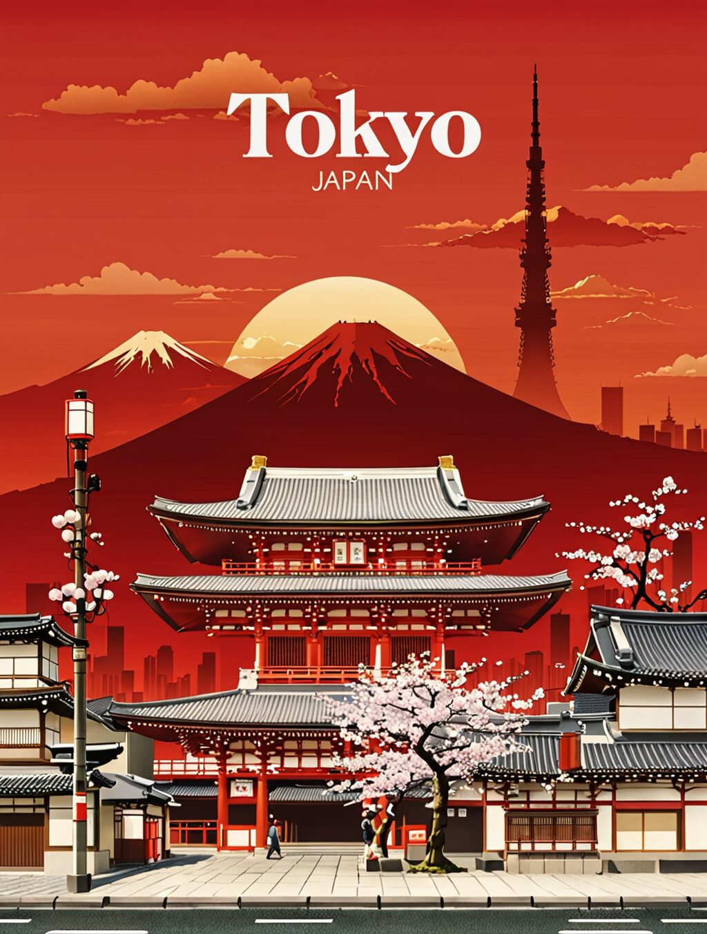 tokyo japan travel poster