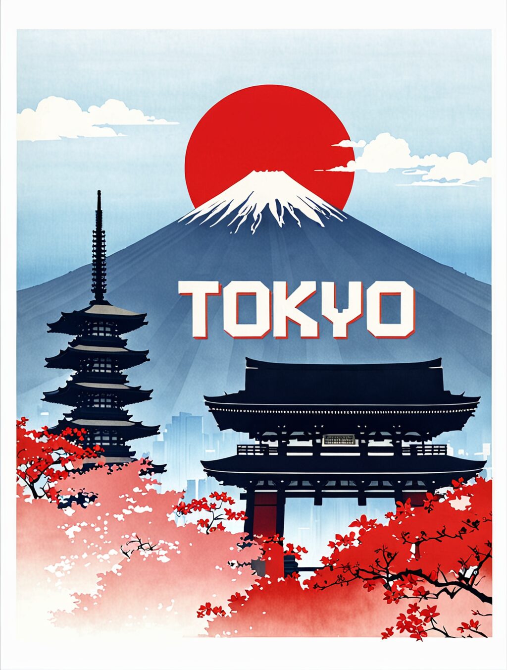 tokyo japan travel poster