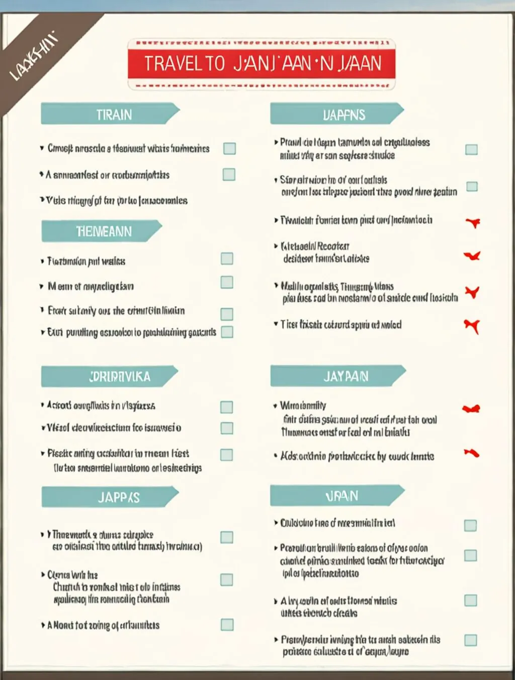 travel to japan checklist
