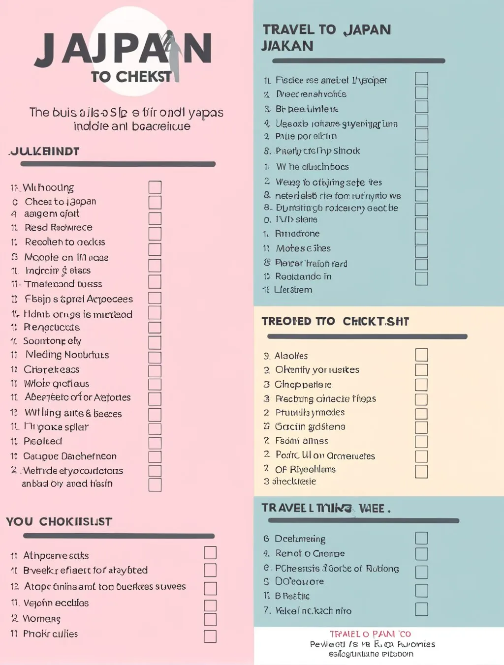 travel to japan checklist reddit