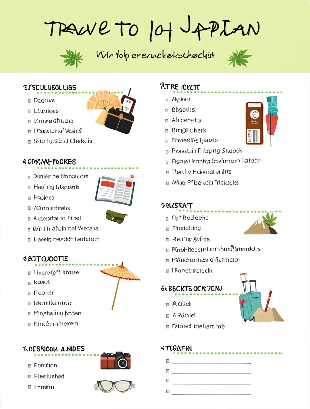 travel to japan checklist