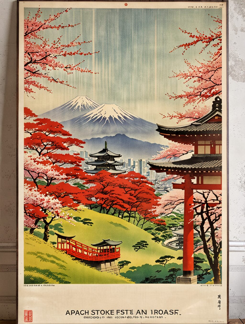 vintage japan travel poster