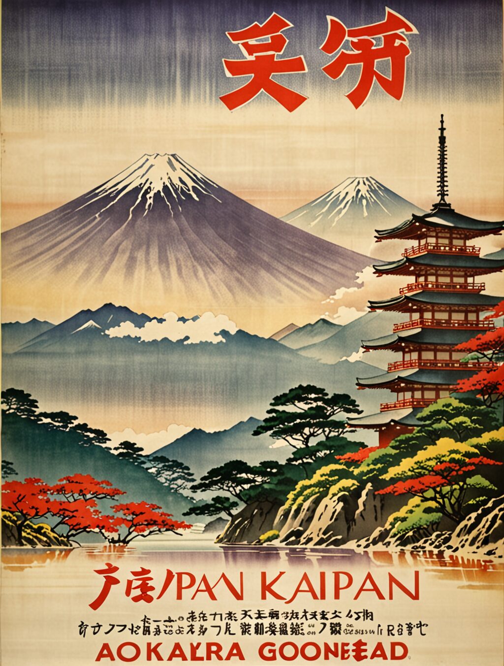 vintage japan travel poster