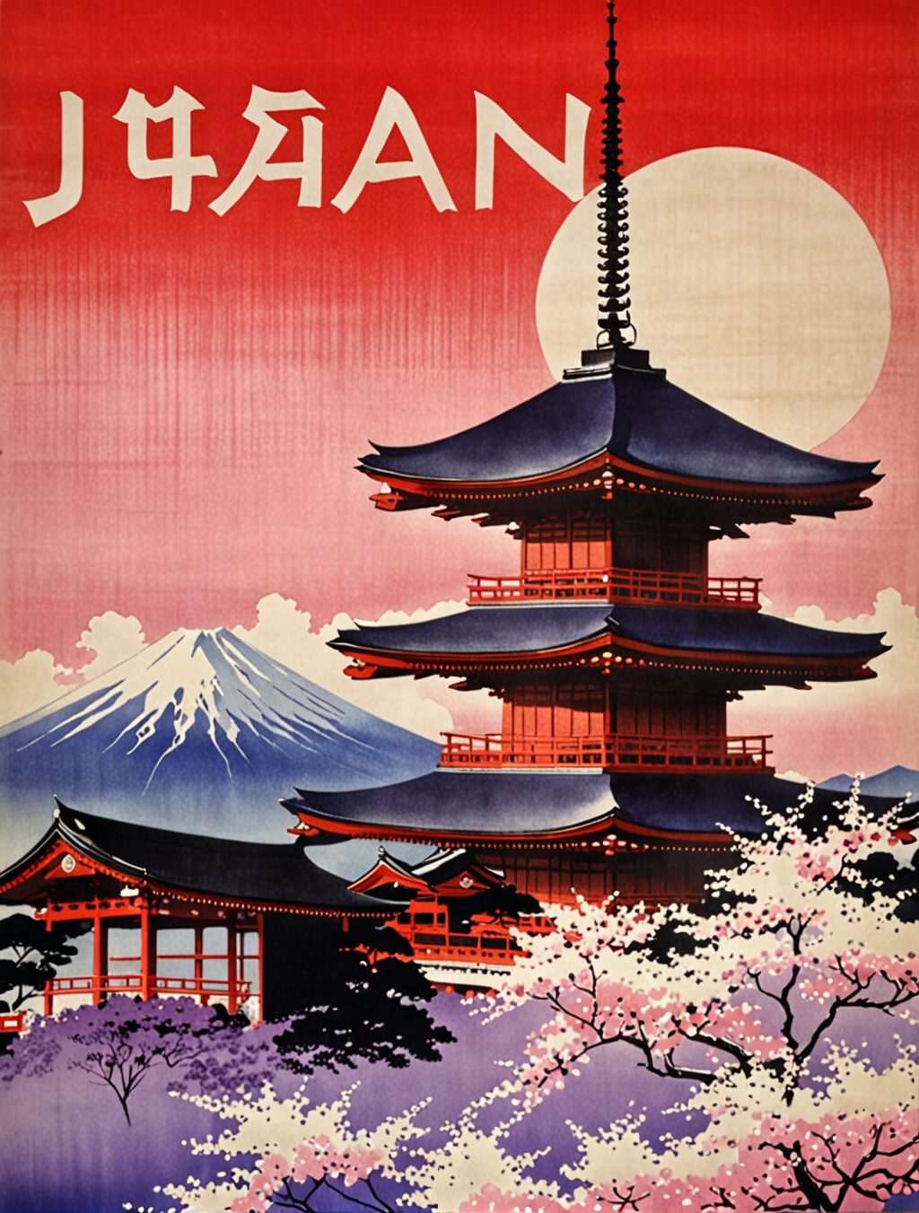 vintage japan travel poster