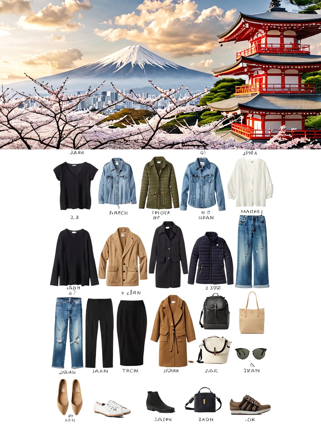 what to pack for a trip to japan in march